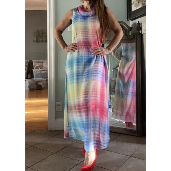 Soft Surroundings Carnevale Maxi Dress Small Women Multicolor Cowl Neck - Picture 7 of 7
